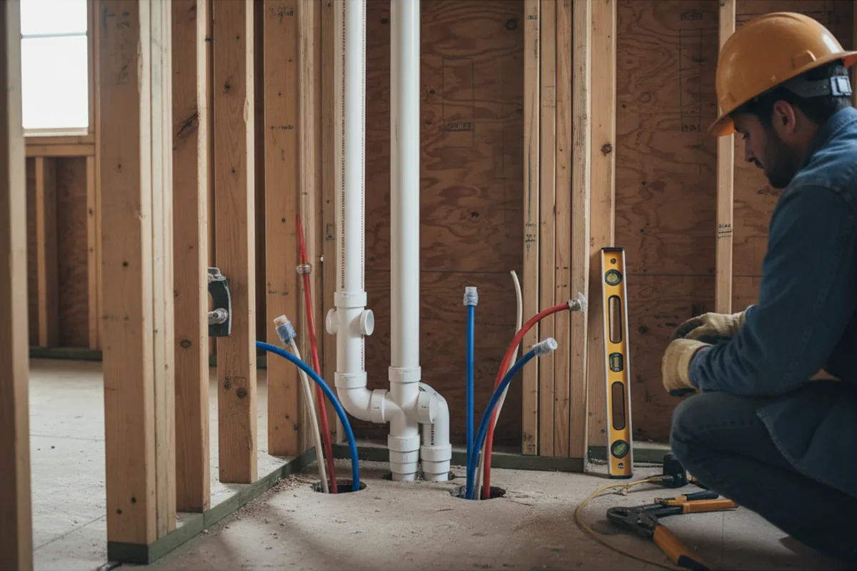 Drain and supply rough-in during Garbage Disposal Repair in Fraziers Bottom